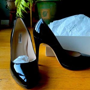 L.K. Bennett New Sledge (Black Patent Leather)
